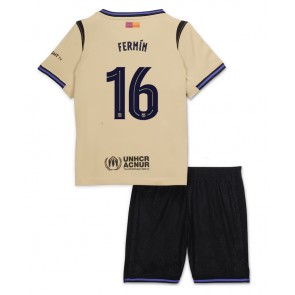 Lacne Dětský Futbalové dres Barcelona Fermin Lopez #16 2025-26 Krátky Rukáv - Preč (+ trenírky)